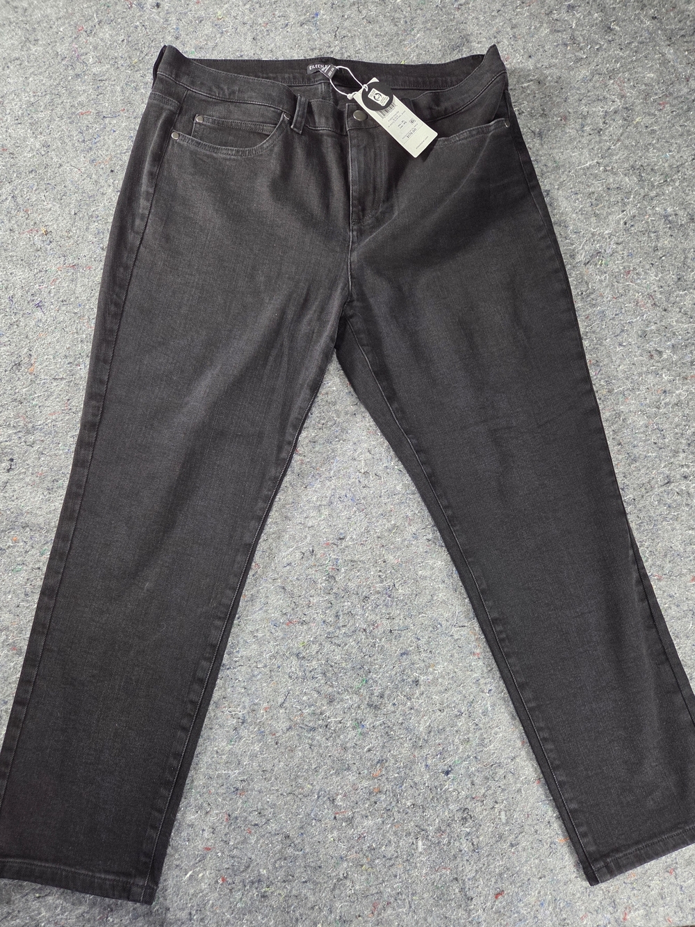 Eileen Fisher PL Petite Black Slim Ankle Jeans Organic Cotton Stretch NWT